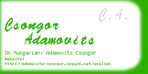 csongor adamovits business card